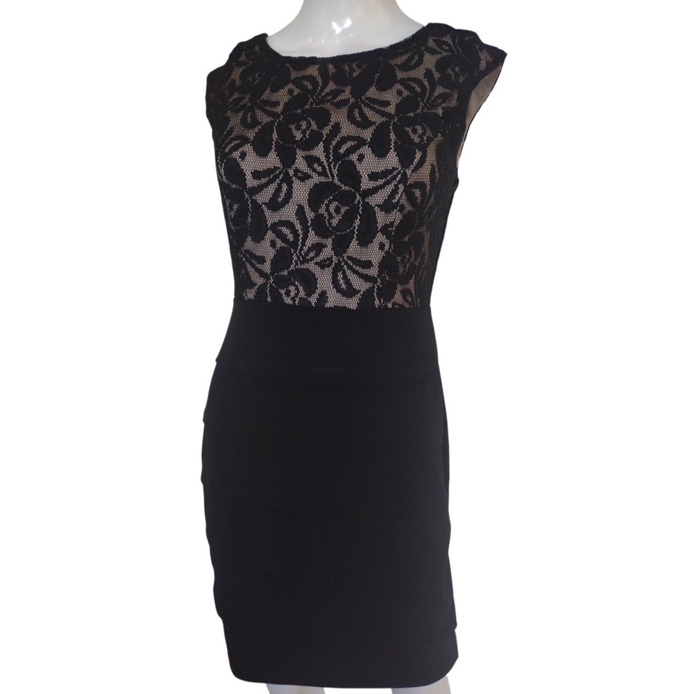 Enfocus Studio Dress Woman 4 Black Sleeveless Bodycon Lace Party Formal